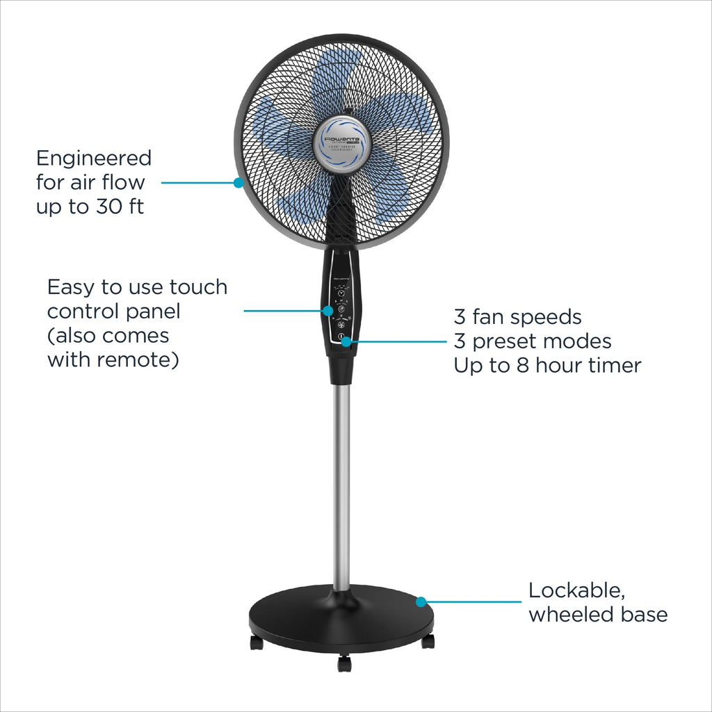 Rowenta Turbo Silence Standing Floor Fan with Remote, 53 Inch, Portable, 5 Speeds, VU5670 - image 22