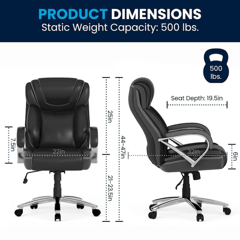 Executive Ergonomic Swivel Office Chair for Big & Tall with LeatherSoft Upholstery - image 12