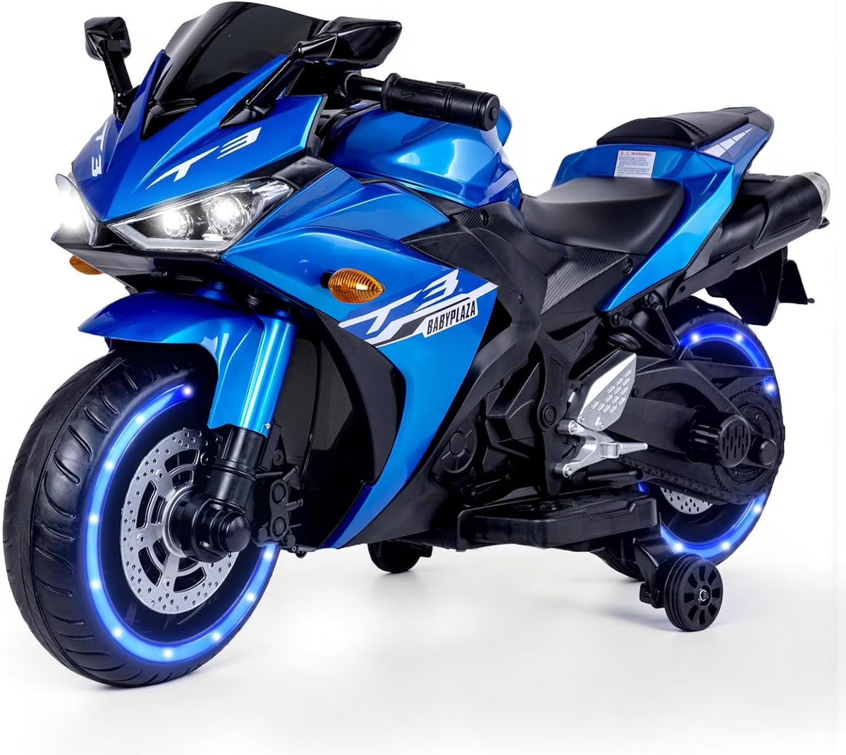 2 Seats Electric Dirt Bike Motorcycle for Kid 3 - 8, 12V Kids Motorcycle with Manual Throttle, Lighting Wheels, Music Function, Max Load 99 lb (Blue) - image 1