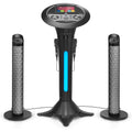 Portable WiFi Karaoke Machine for Adults – Black Pedestal with 7” Touchscreen, Built-In Speaker, Bluetooth, Recorder & 2 Wire