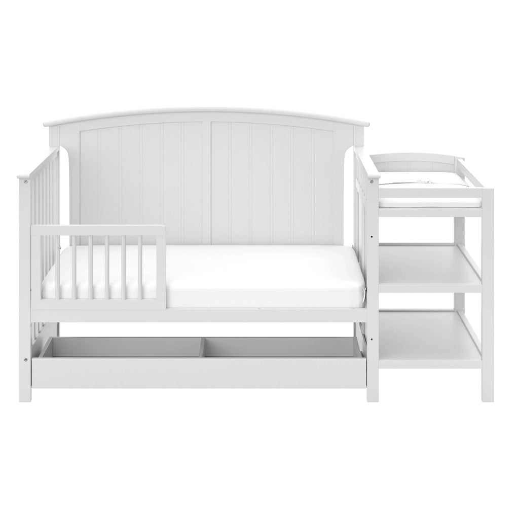 Storkcraft Steveston 5-in-1 Convertible Baby Crib & Changer, White