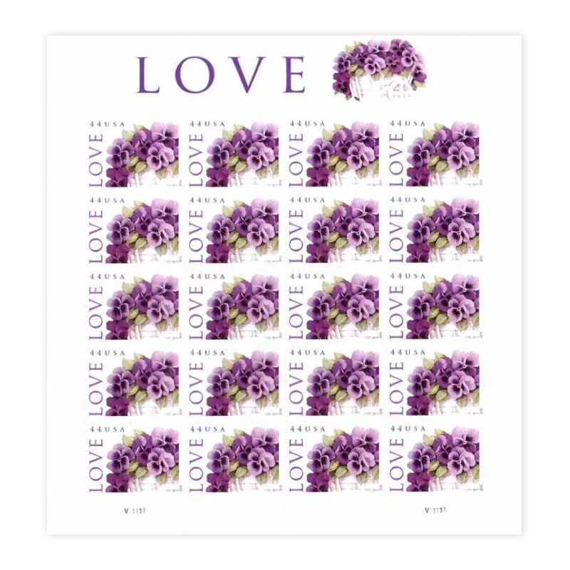 NOT Forever Stamp-First Class Stamps 2010 Love Purple Pansy – Love & Celebration. 44¢ Postage - image 3