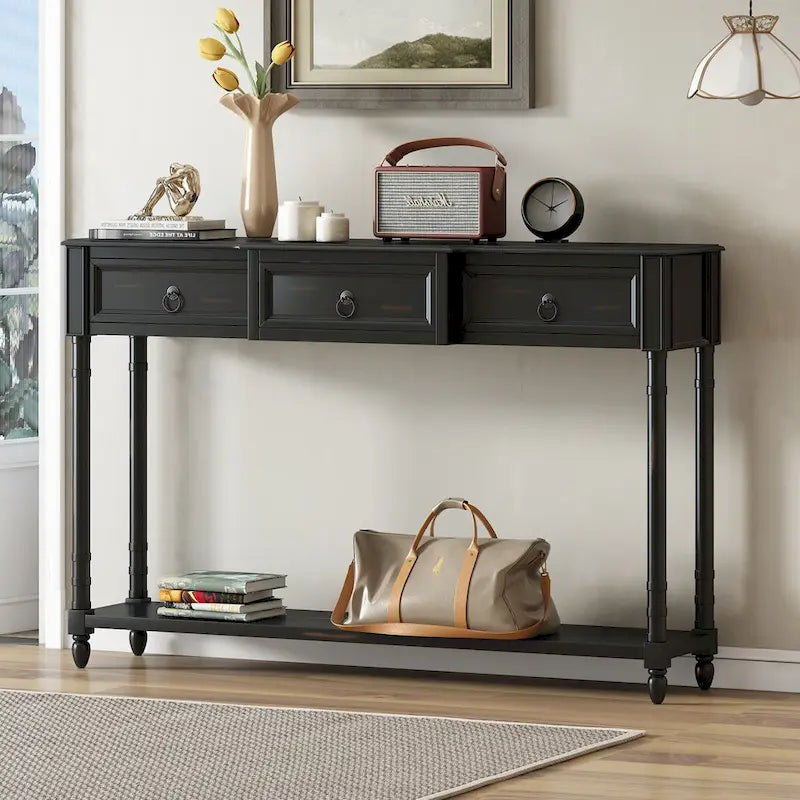 Entryway Console Table with Drawers and Extended Shelf - image 1