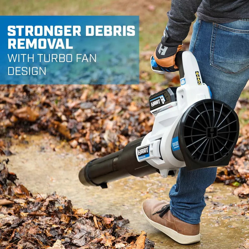 HART 40-Volt 155 MPH at 600 CFM Cordless Brushless Axial Leaf Blower Kit, (1) 4.0Ah Lithium-Ion Battery - image 4
