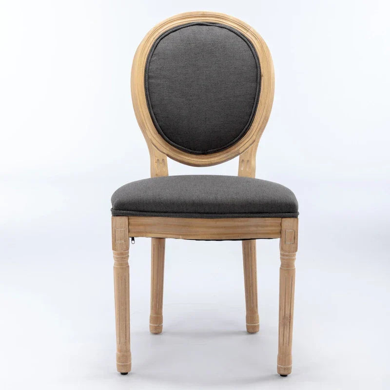 Set of 2 French Oval Back Dining Chairs - Elegant Retro Design with Solid Wood Frame - image 3