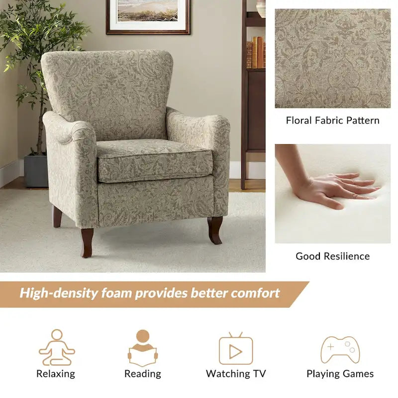 Set of 2 Samouel Contemporary Floral Wingback Armchairs by HULALA HOME - image 31