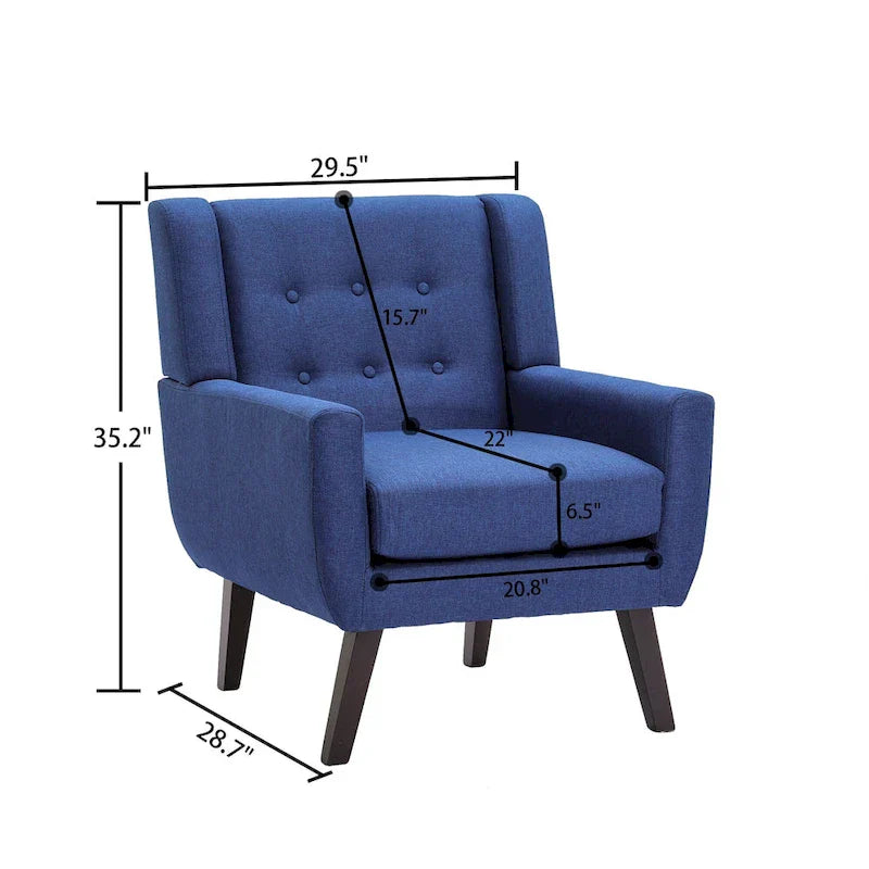 Contemporary Linen Button-Tufted Accent Chair - image 13