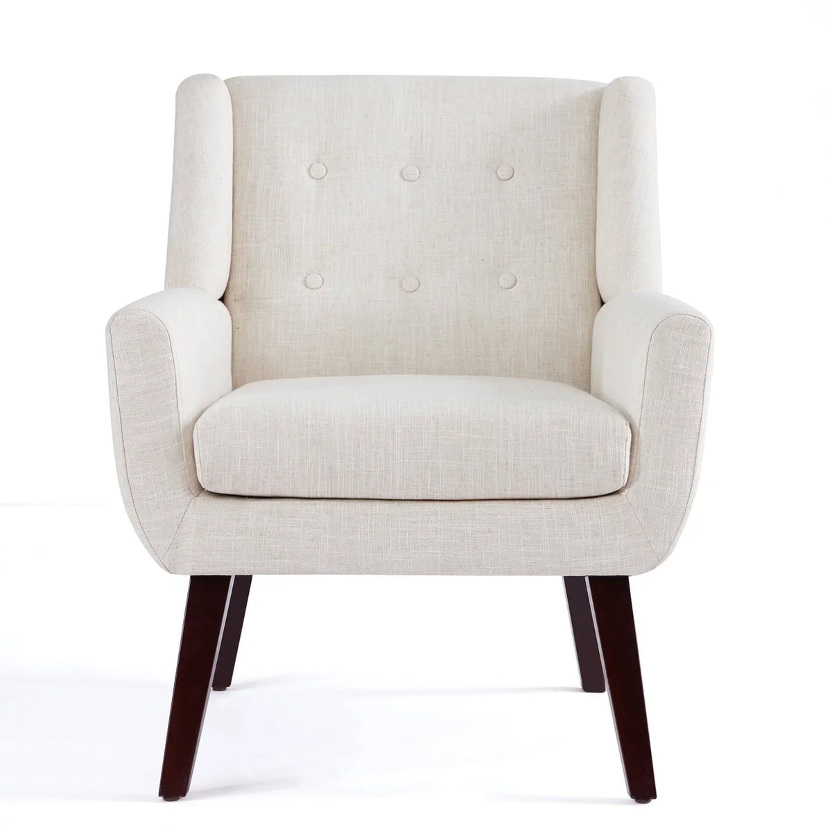 HUIMO Accent Chair, Button-Tufted Upholstered Living Room Chairs, Mid Century Modern Comfy Reading Chairs for Bedroom, Living