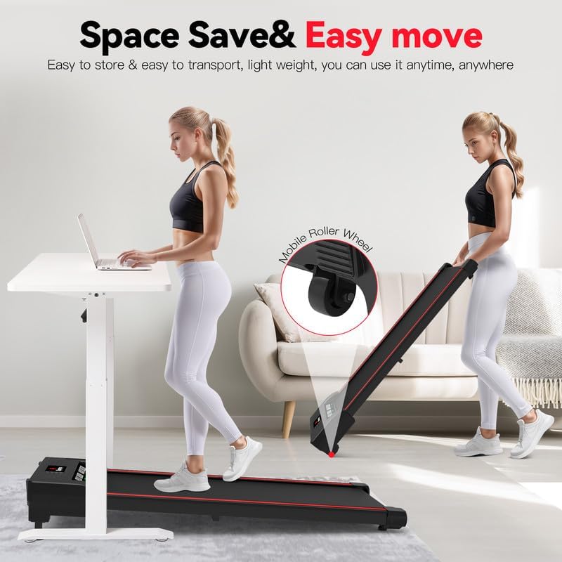 Walking Vibration Pad with APP, 3 in 1 Under Desk Treadmill, 2.5HP Low Noise Walking Treadmill Pad with Remote Control,Portab