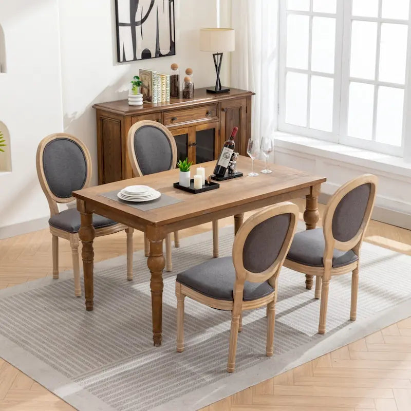 Set of 2 French Oval Back Dining Chairs - Elegant Retro Design with Solid Wood Frame - image 17