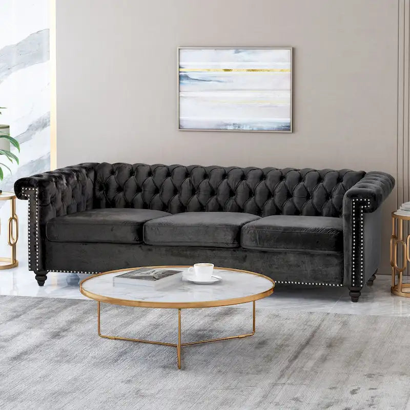Christopher Knight Home Parkhurst Velvet Tufted Sofa - image 1
