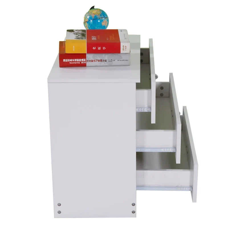 Contemporary White 3-Drawer Dresser - image 3