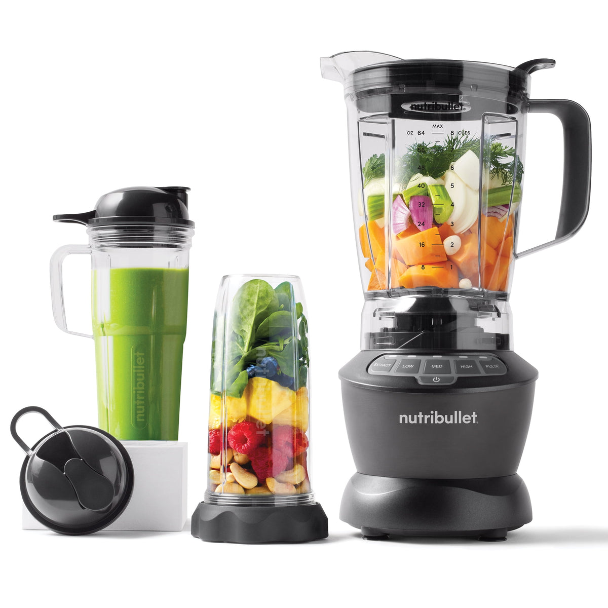 nutribullet 1200 Watts 64 oz. Full-Size Blender Combo NBF50500, Dark Gray. (Condition: New)