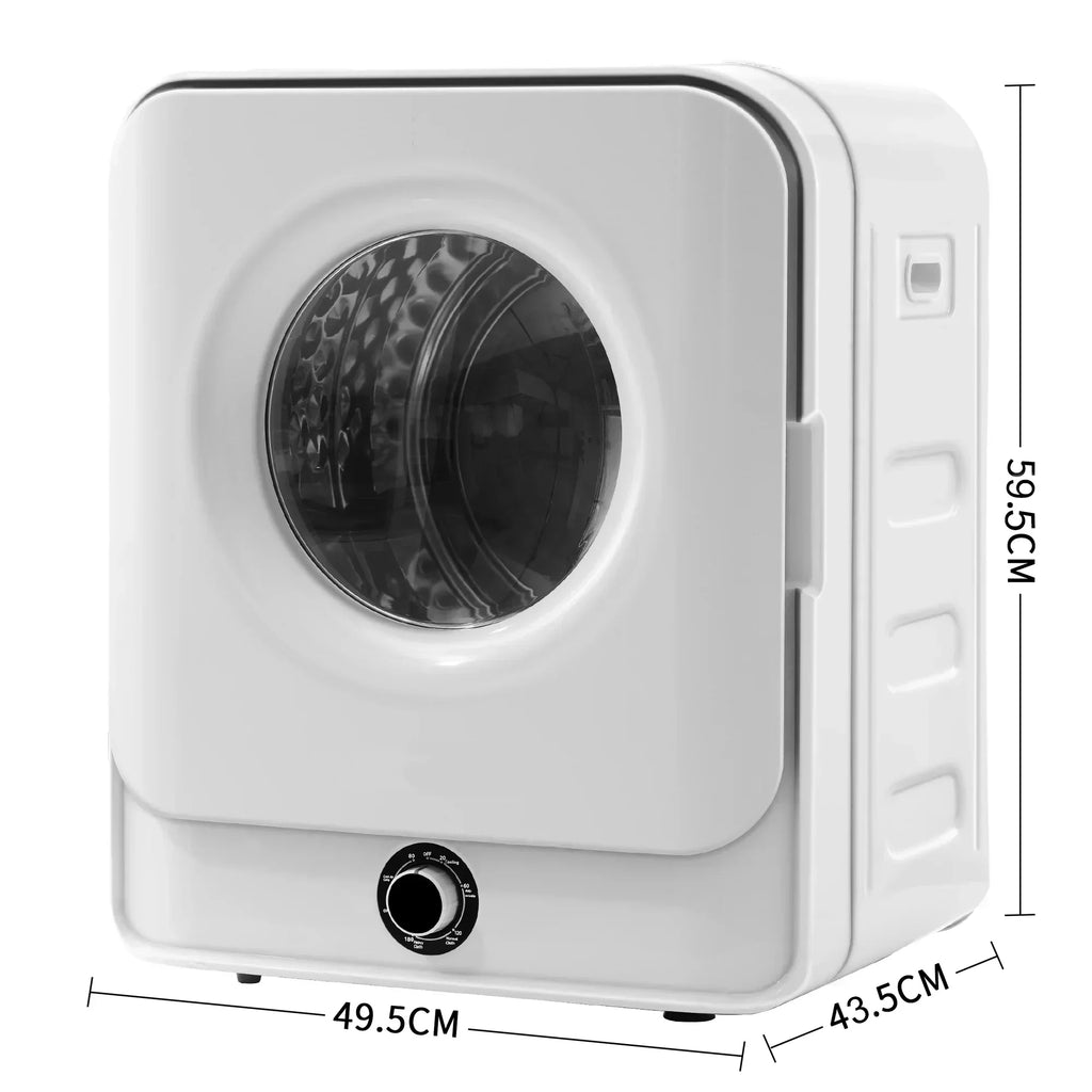 1.95 Cu.ft Front Load Clothes Dryer, Portable Compact Dryer 830W, 5 Drying Modes, Stainless Steel Drum, with Overheat Protect