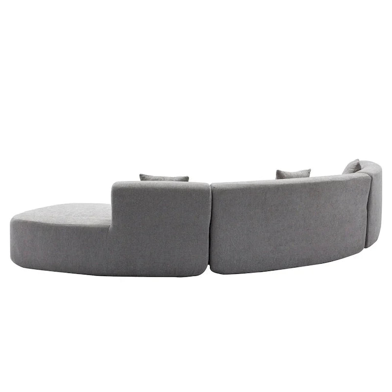 136-Inch Elegant Curved Chenille Sectional Sofa with Three Throw Pillows for Living Room - image 19