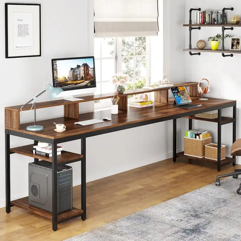 78.7-Inch Extra Long Double Desk for Two, Ideal for Home Office Use - image 3