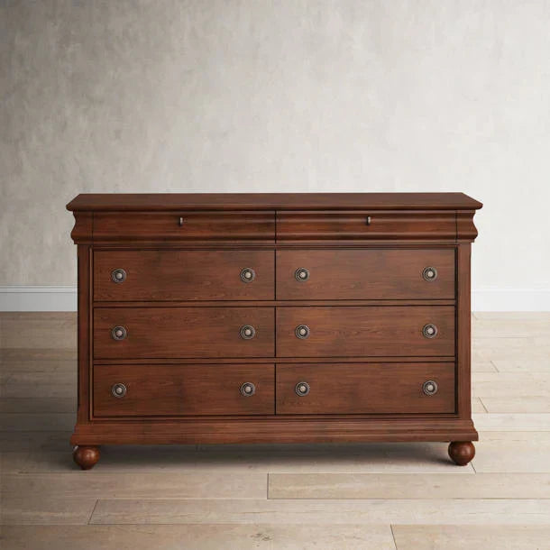 8 Drawer 64'' W Double Dresser With Mirror