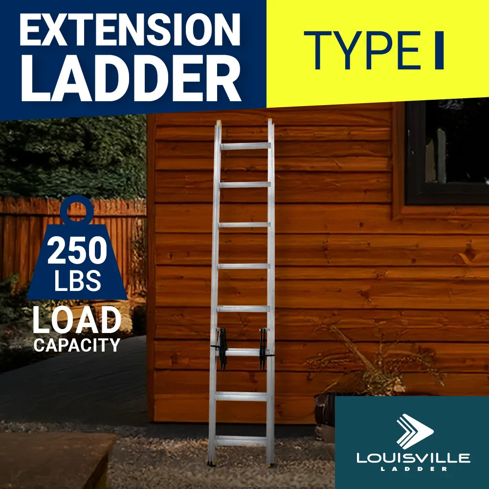 Louisville Ladder 16-Foot Aluminum Extension Ladder, 250-Pound Load Capacity, Type I, AE3216 - image 4