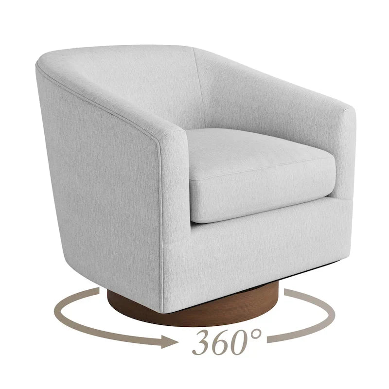 LUE BONA Contemporary Upholstered Wooden Barrel Swivel Accent Chair for Living Room - image 21