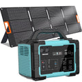 1000W Portable Solar Generator, 1024Wh LiFePO4 Battery Power Station with 100W Solar Panel, USB-C Power Bank for for Camping, Outdoor Travel, RV, and Home Emergency-Blue - image 1