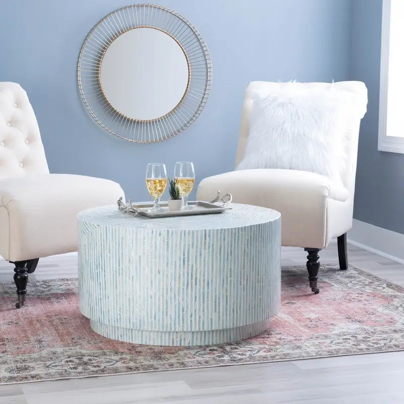 Capiz-Inspired Mosaic Coffee Table - image 1
