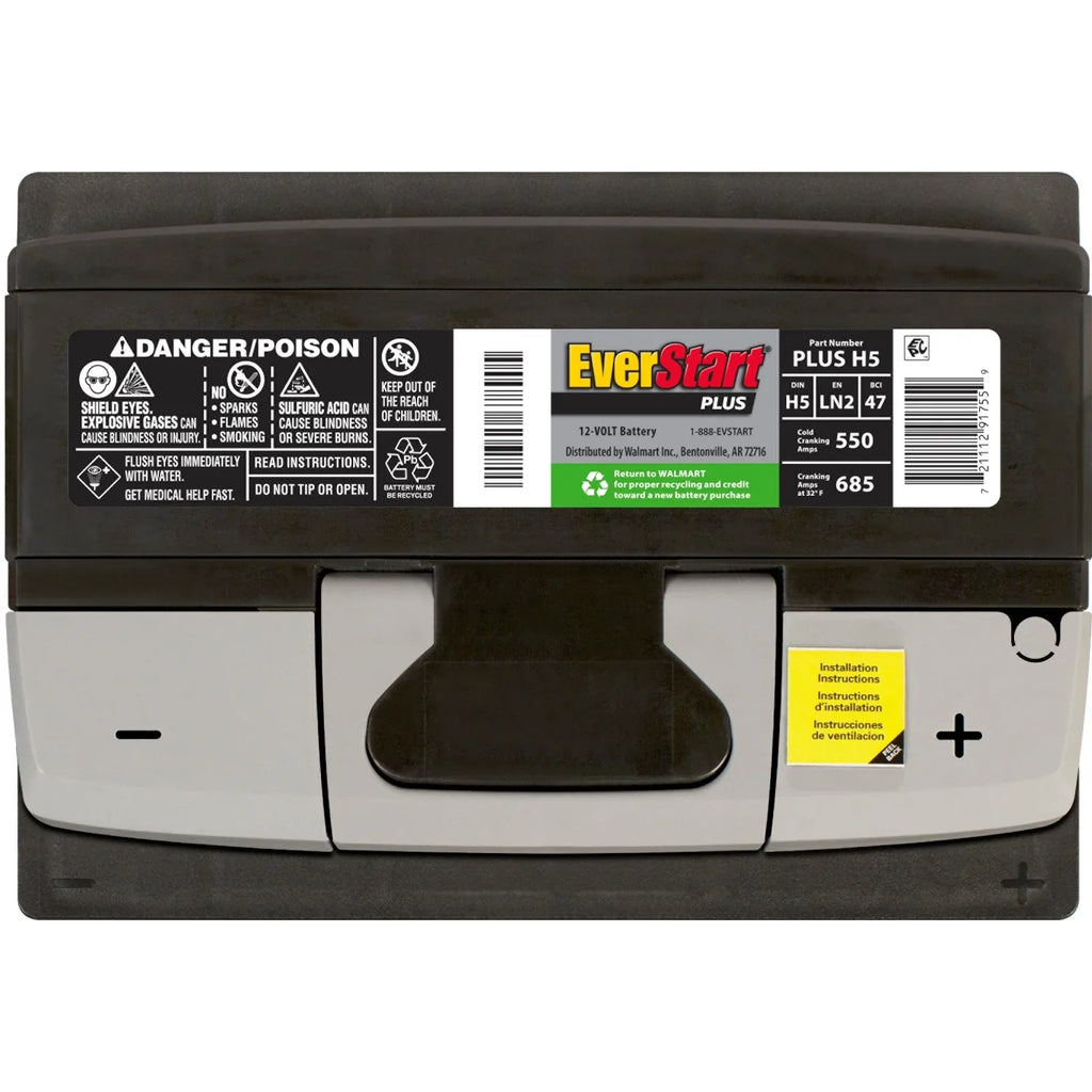 EverStart Plus Lead Acid Automotive Battery, Group Size H5 / LN2 / 47 12 Volt, 550 CCA 80RC - image 4