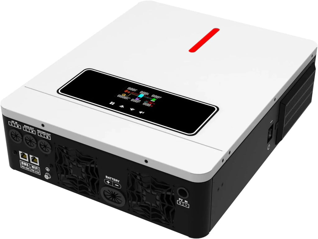 Xijia 3600W Hybrid Pure Sine Wave Power Inverter with 120A MPPT Solar Charger .dc 24V to ac 110v 60HZ Solar Converter for Home,Car Cabin (DC24V(Range20V-30V) 3600VA) - image 4
