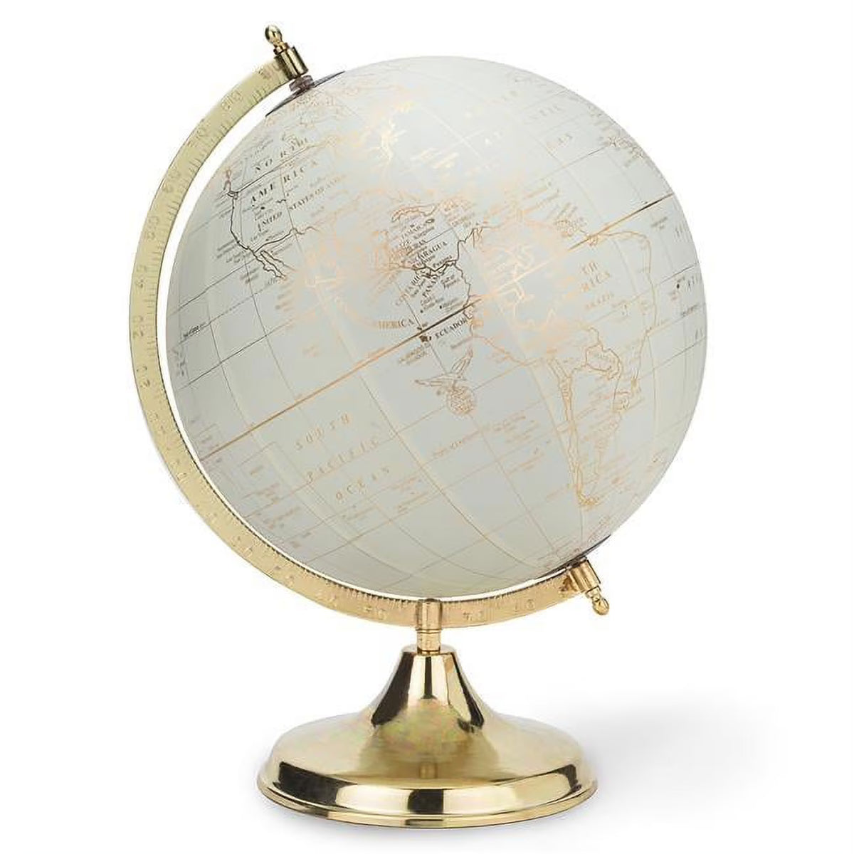 Abbott Collections 12 in. Globe on Stand, Ivory & Gold - Large - image 1