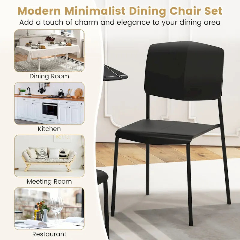 Set of 4 Stackable Dining Chairs with Ergonomic Backrest and Spacious Seat by Gymax - image 12