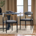 Biscay Set of 2 Fabric Upholstered Iron Dining Chairs by GDFStudio - image 1