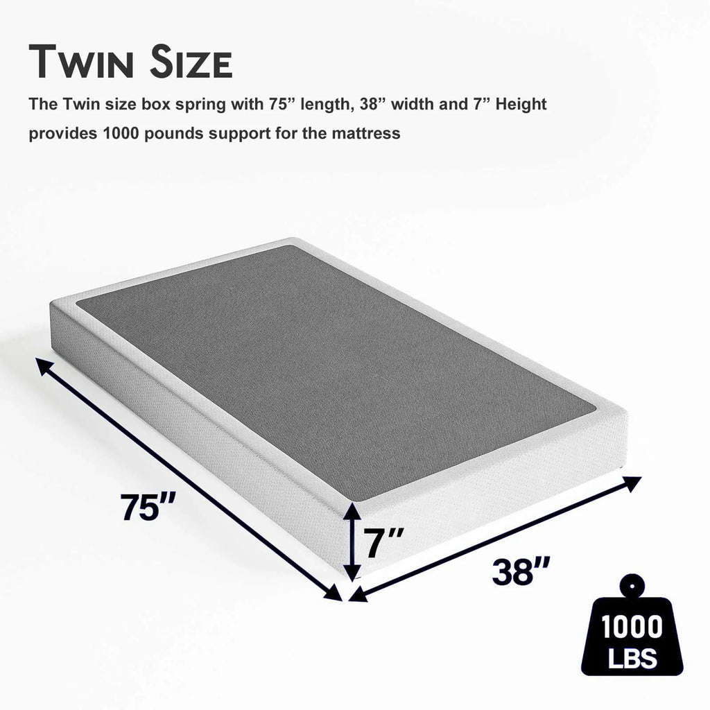 ULIESC 7 Inch Full Size Box Spring, Full Box Spring Only, Metal Box Spring Full with Fabric Cover, Sturdy Mattress Foundation, Noise Free, Non-Slip - image 10
