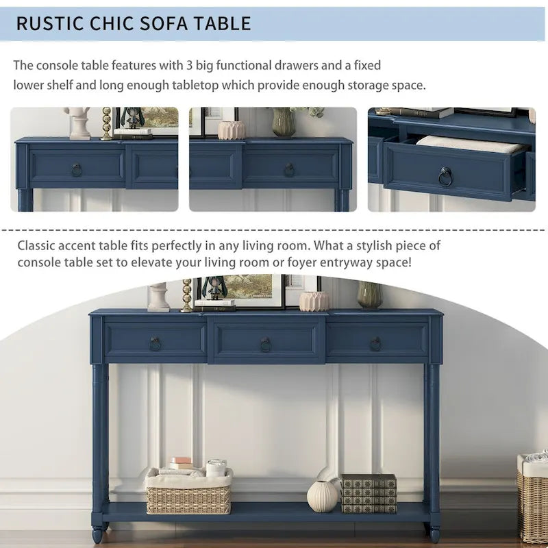 Entryway Console Table with Drawers and Extended Shelf - image 19
