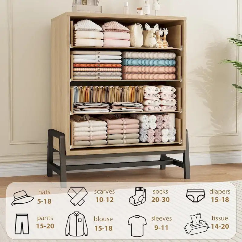 Freestanding 4-Drawer Dresser with Storage - 38.6" Tall - image 4