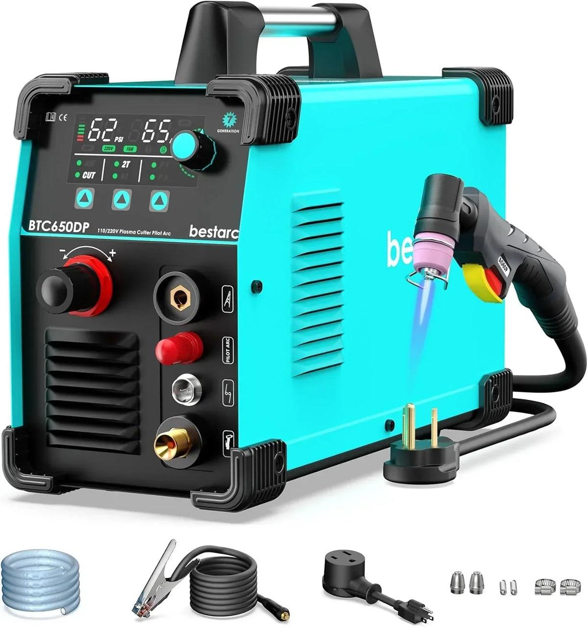 BTC500DP 7th Gen 50A Plasma Cutter, Dual Voltage 110/220V, Digital Display