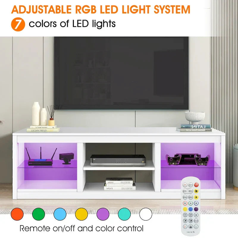 66-Inch Contemporary RGB LED TV Stand Console for TVs Up to 75 Inches - image 18