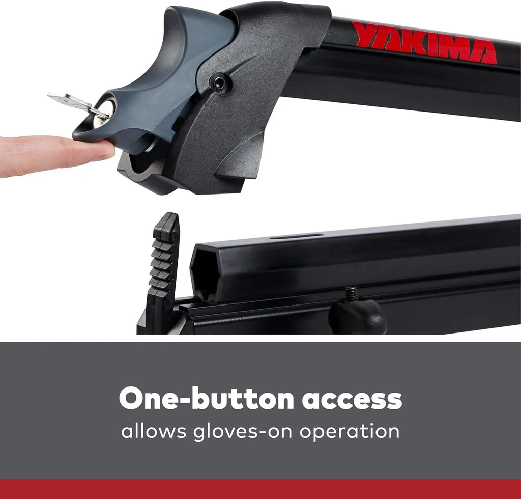 Yakima, PowderHound 6 Ski & Snowboard Mount, Fits Up to 6 Pairs of Skis or 4 Snowboards, Rides Quietly, Fits Most Roof Racks,