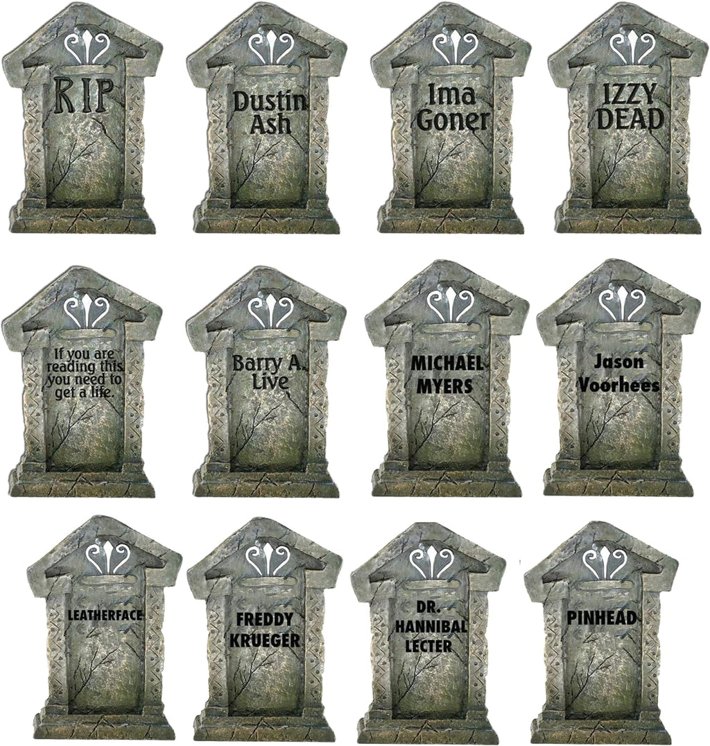12 Halloween Tombstones for Halloween Cemetery