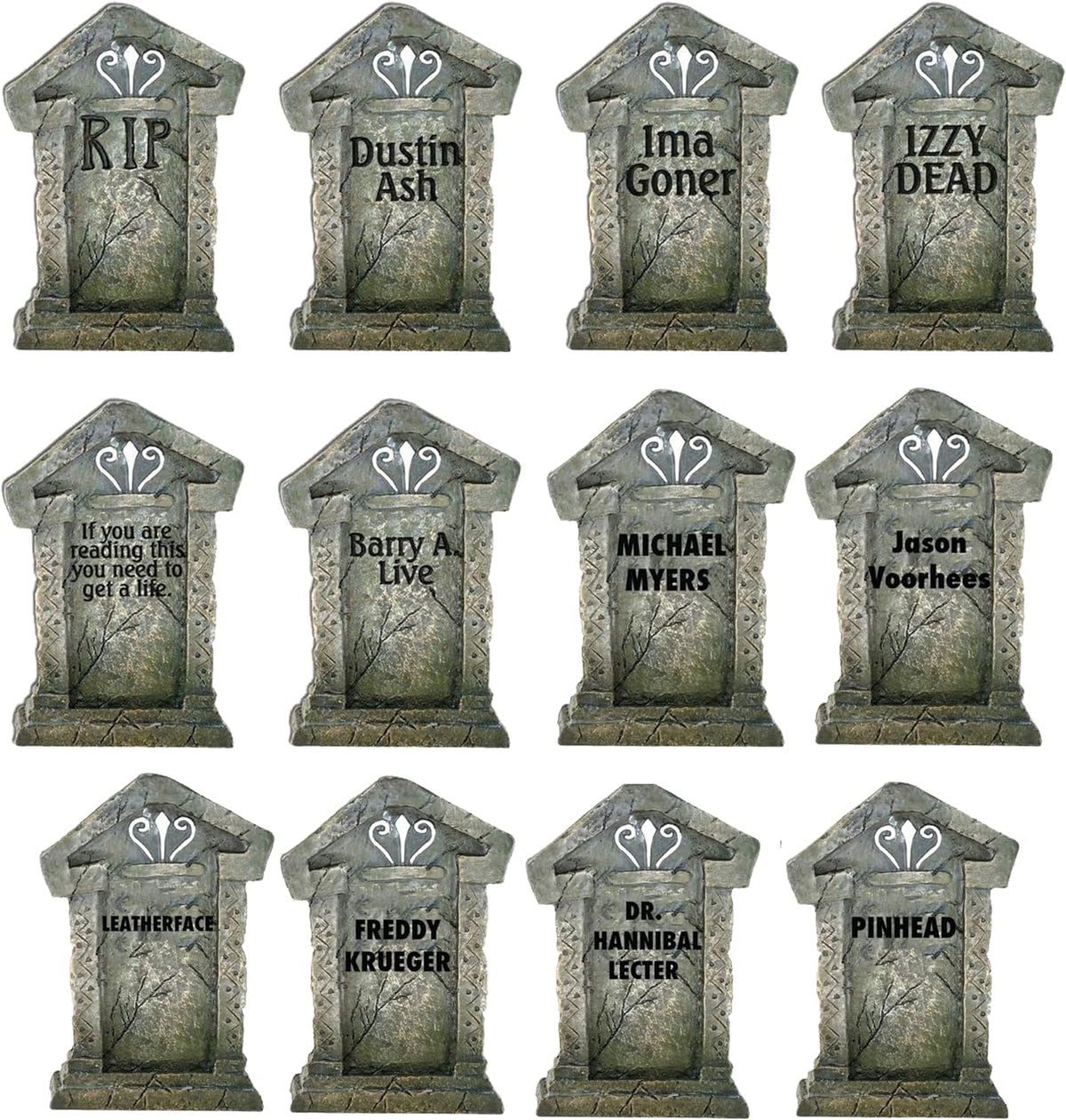 12 Halloween Tombstones for Halloween Cemetery