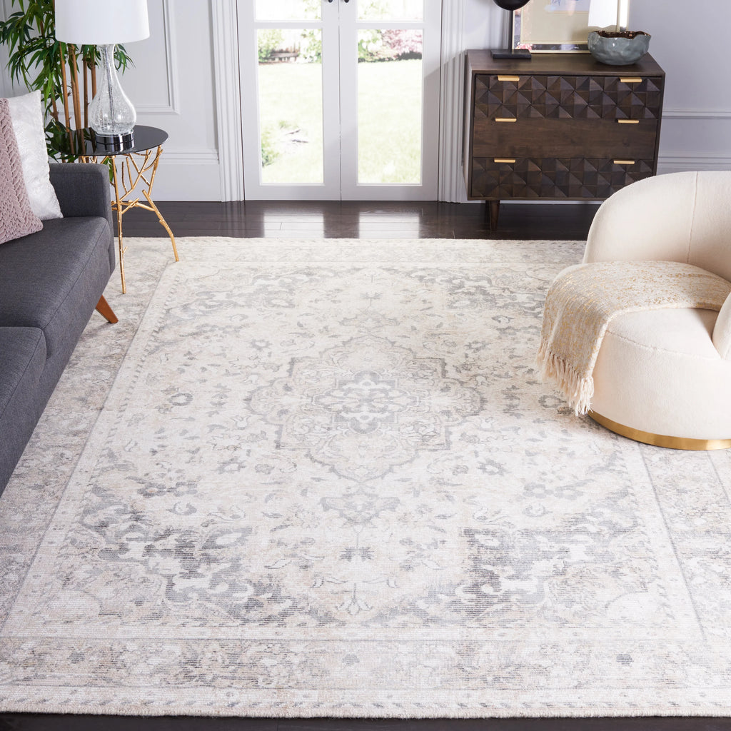 SAFAVIEH Restoration Vintage April Medallion Area Rug, Grey/Ivory, 8' x 10' - image 2