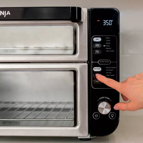 12-in-1 Double Oven with FlexDoor, FlavorSeal Smart Finish, Rapid Top Oven, Convection and Air Fry Bottom Oven DCT401