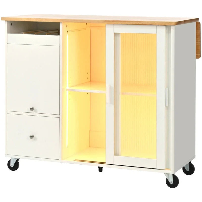 Merax Spacious Kitchen Island Cart with Adjustable Shelf and Dual Drawers - image 16