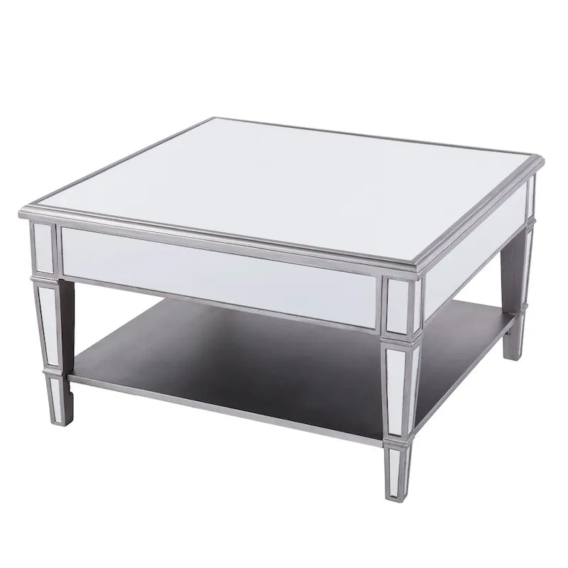 SEI Furniture Wheaton Square Coffee Table with Shelf and Mirror Finish - image 6