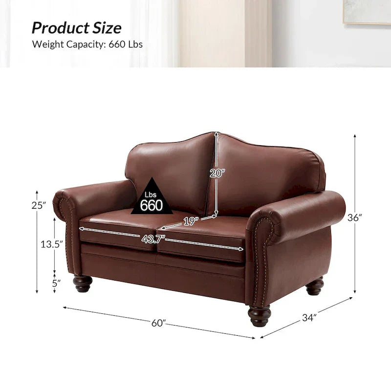 Angel Transitional Genuine Leather Sofa with Tufted Backrest by HULALA HOME - image 20