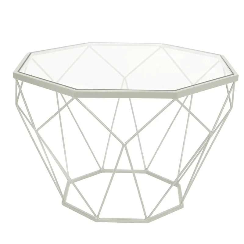 Malibu 22 Modern Octagonal Coffee Table with Tempered Glass Top and Durable Metal Geometric Base for Living Room or Office - image 10