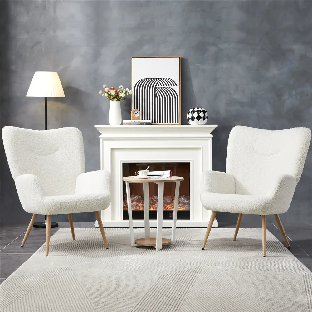 Alden Design Mid-Century Modern Faux Leather Wingback Accent Chair, Brown - image 26