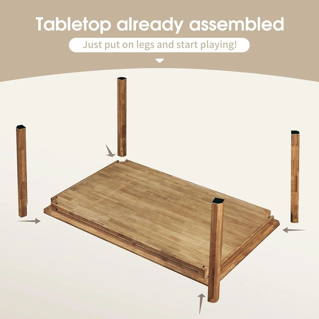 Board Game Table with Removable Top, Seats 4–6, 57"x33" Play Area - image 5