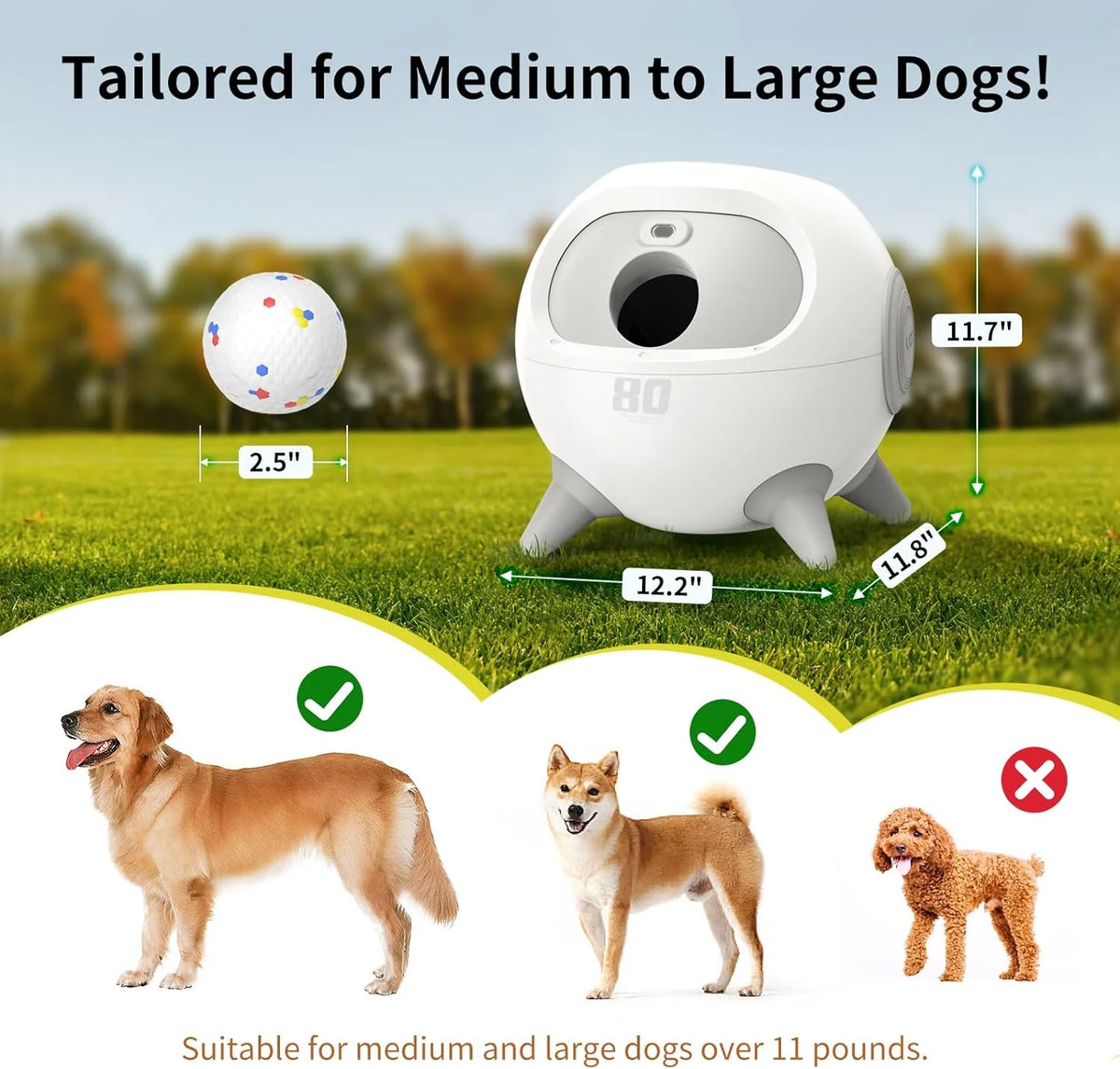 iRetriever Dog Ball Launcher with 4Pcs Balls, Automatic Obstacle Avoidance Dog Ball Launcher Suitable for Medium & Large Dogs - image 6