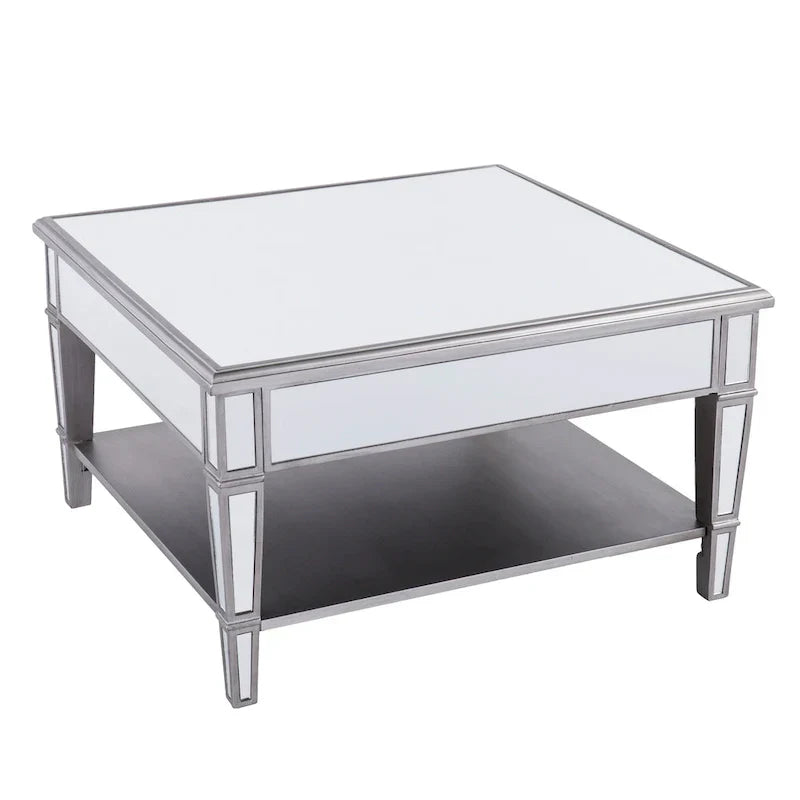 SEI Furniture Wheaton Square Coffee Table with Shelf and Mirror Finish - image 5