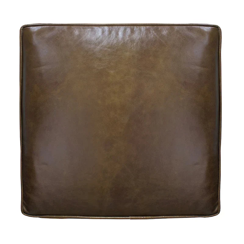Handcrafted Amber Accent Chair with Slatted Mango Wood, Buffalo Leather Cushions, and Angled Legs - image 11