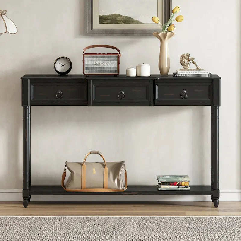 Entryway Console Table with Drawers and Extended Shelf - image 9